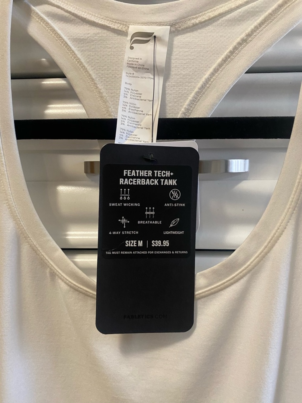 Fabletics White Racerback Tank - Picture 3 of 3
